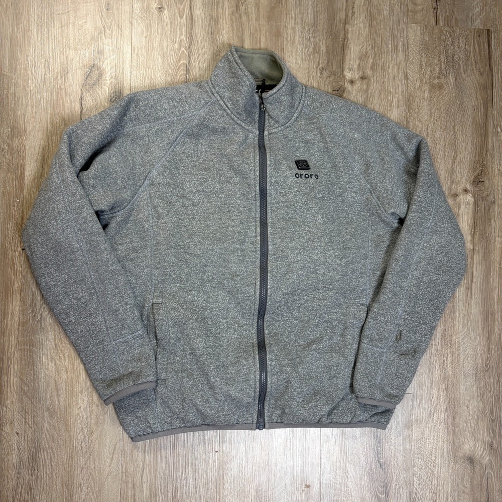 Ororo Fleece Jacket Full Zip Gray Mens Medium Heated - No Battery